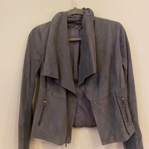 Vince gray ish suede leather jacket XS